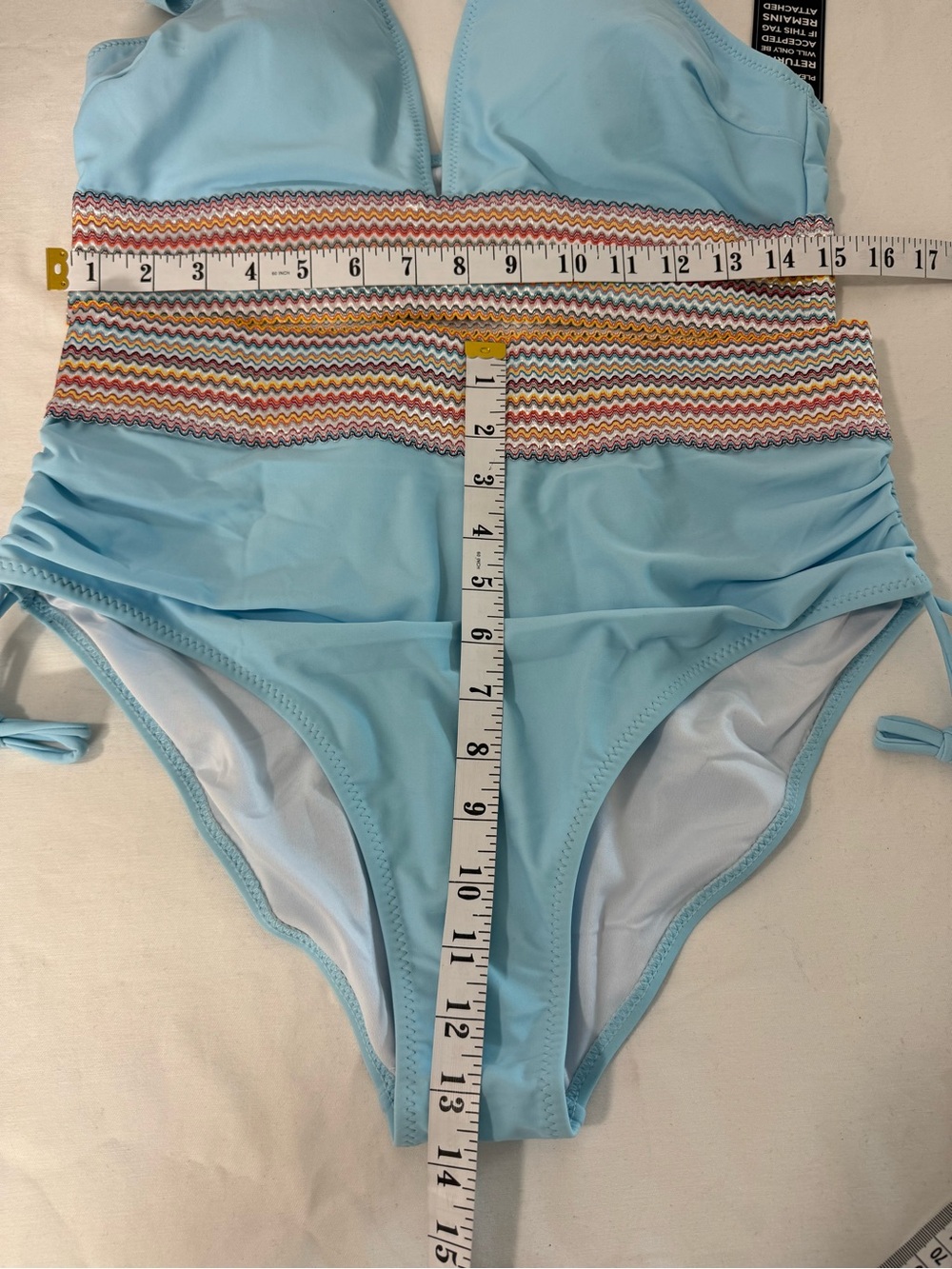 Women Swimsuit High Waisted Bikini V Neck Two Pieces Swimsuit Ruched Side XL - Picture 13 of 13